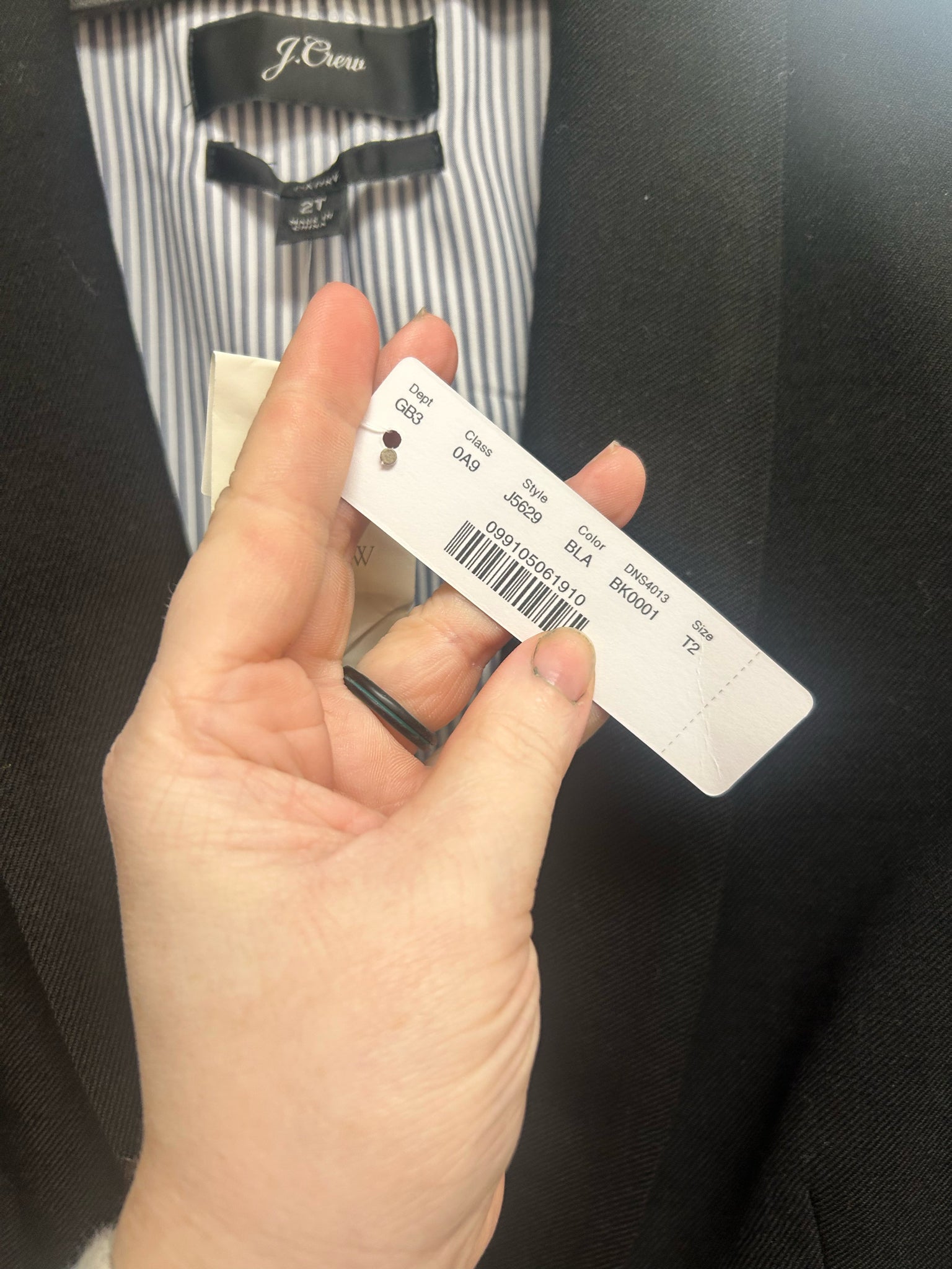 NWT J.CREW PARKE BLACK WOOL BLEND BLAZER SIZE 2 TALL