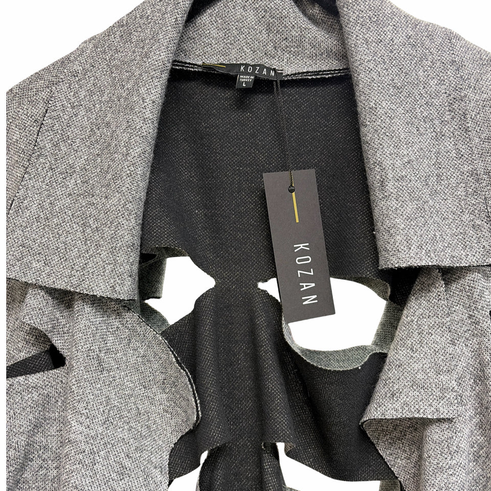 NEW WITH TAGS KOZAN ART TO WEAR LAGENLOOK SERENA COAT IN ROCK GRAY SIZE LARGE