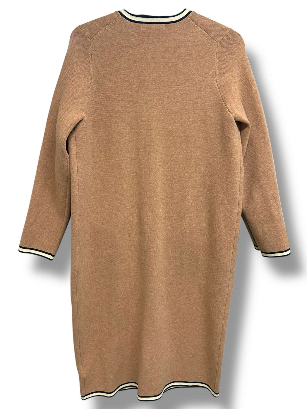 BODEN HOLLY LONGLINE KNIT BROWN TRIMMED CARDIGAN JACKET SIZE 14 - WEARHOUSE  CONSIGNMENT