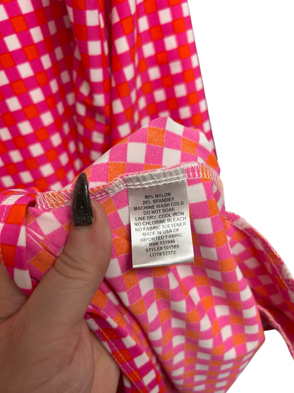 JUDE CONNALLY PINK ORANGE SPRING GINGHAM COLLARED TANK MINI DRESS SIZE LARGE