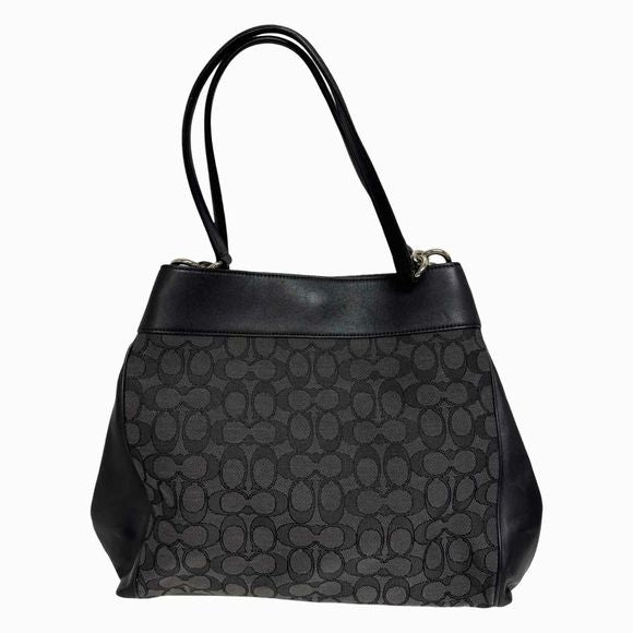 COACH F27579 LEXIE BLACK SHOULDER BAG IN SIGNATURE JACQUARD