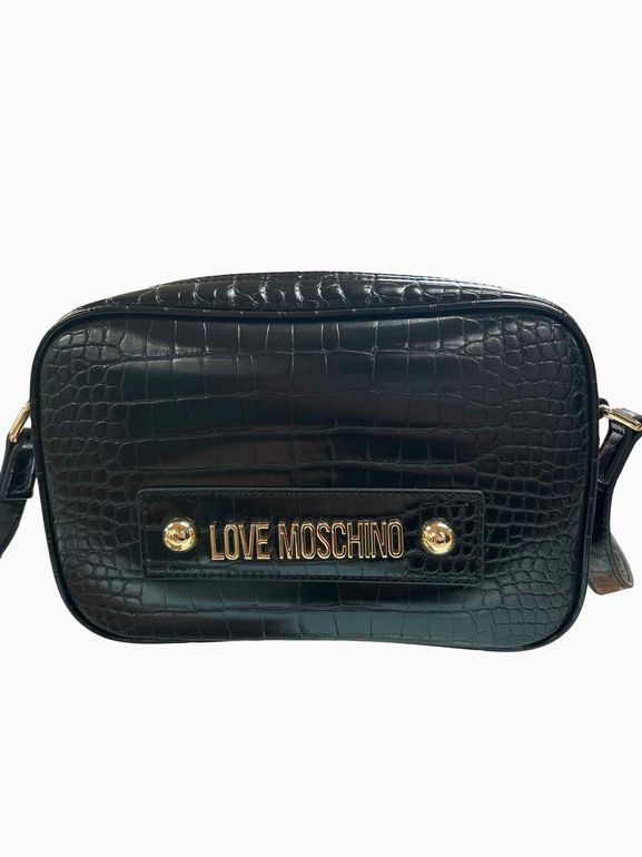 MOSCHINO FAUX LEATHER CROC CROSSBODY