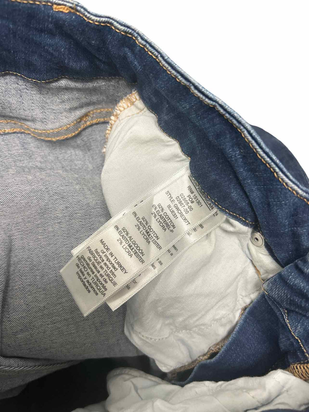GOOD AMERICAN GOOD WAIST CROP HIGH WAIST SKINNY JEAN RAW HEM B331 SIZE: 6
