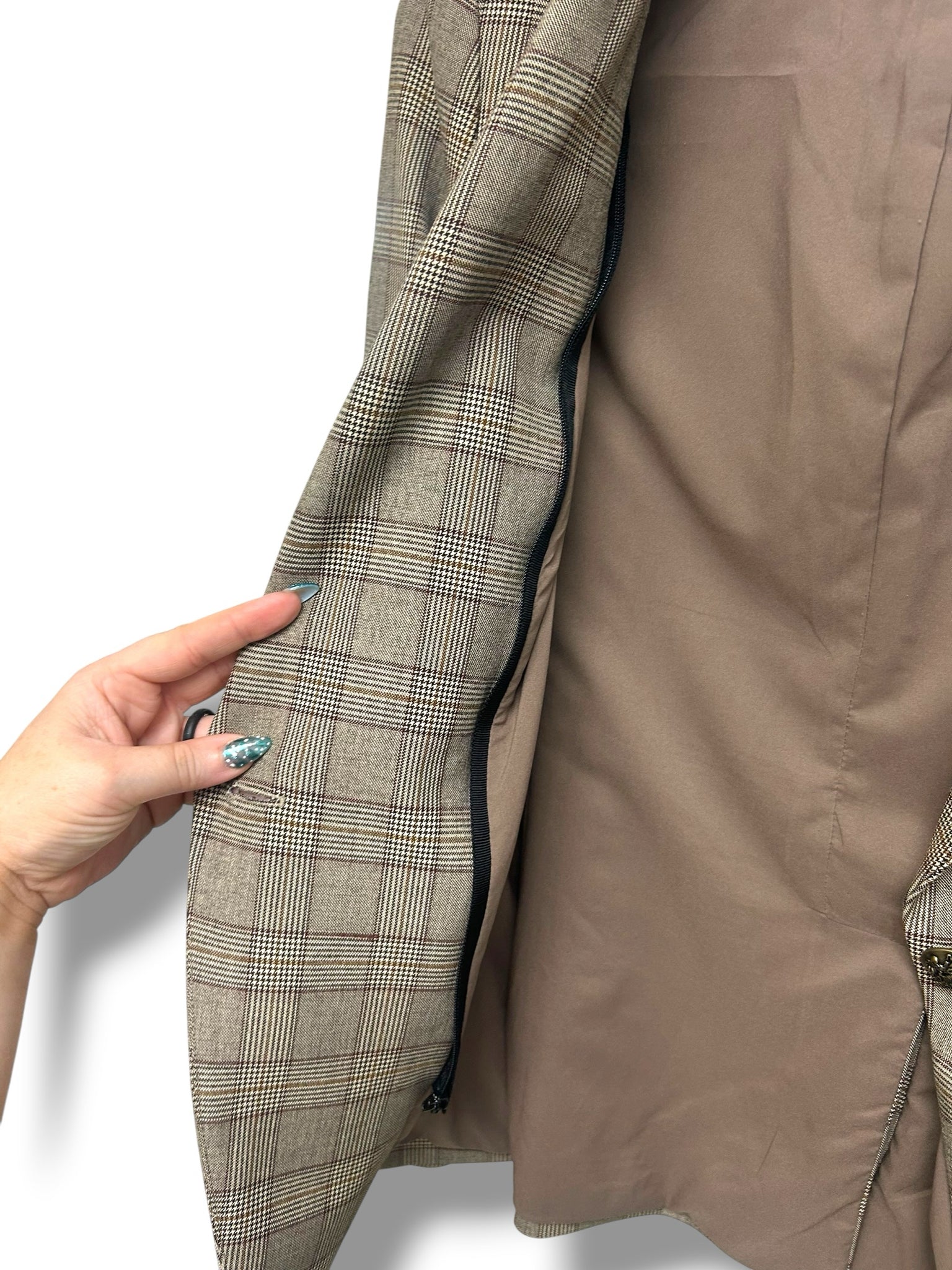 VERONICA BEARD CUTAWAY DICKEY CHECKED TWEED HOUNDSTOOTH BLAZER SIZE 6