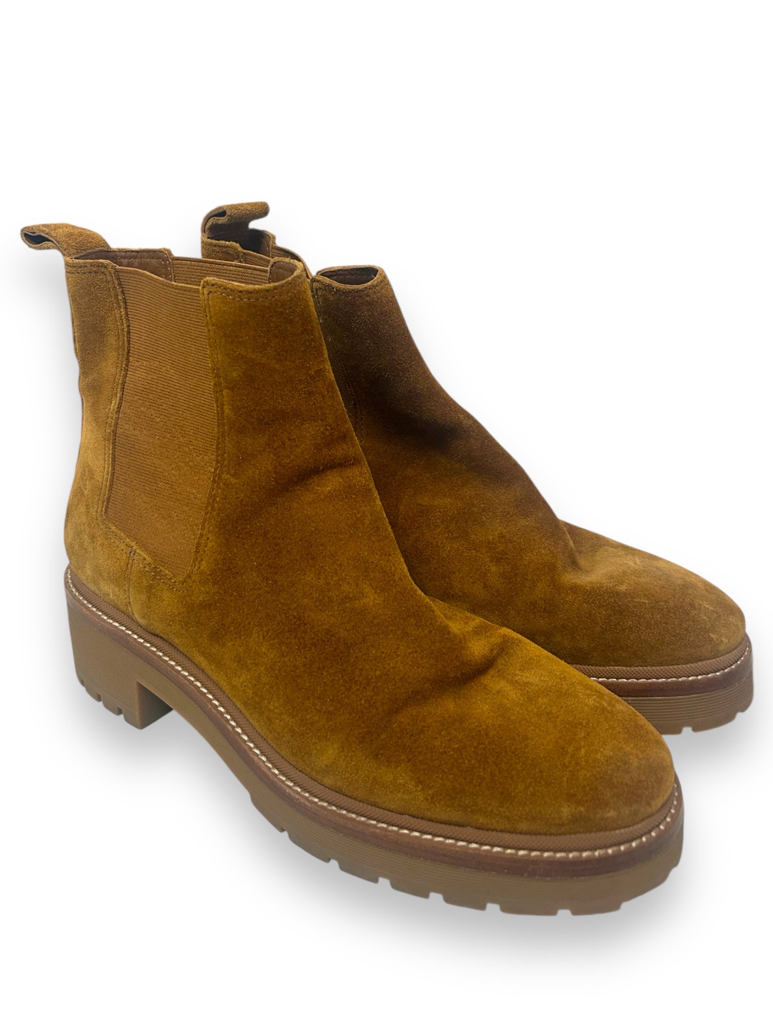 TORY BURCH SUEDE CHELSEA LUG SOLE ANKLE BOOTS SIZE 10.5