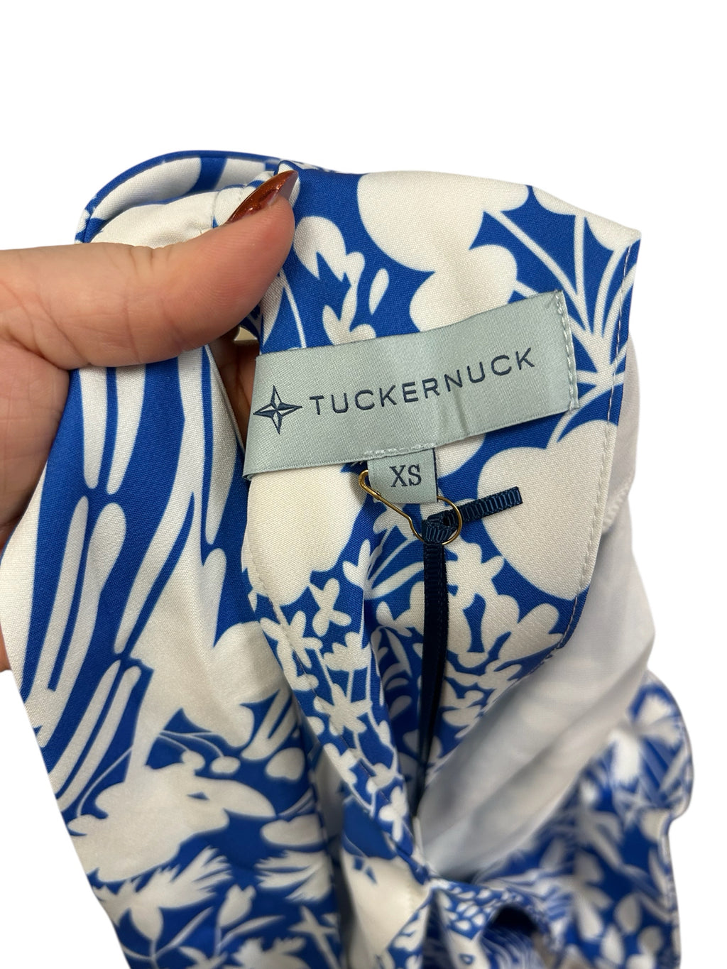 NEW! TUCKERNUCK BLUE WILDFLOWER FAYE RUFFLED BLOUSE SIZE XS