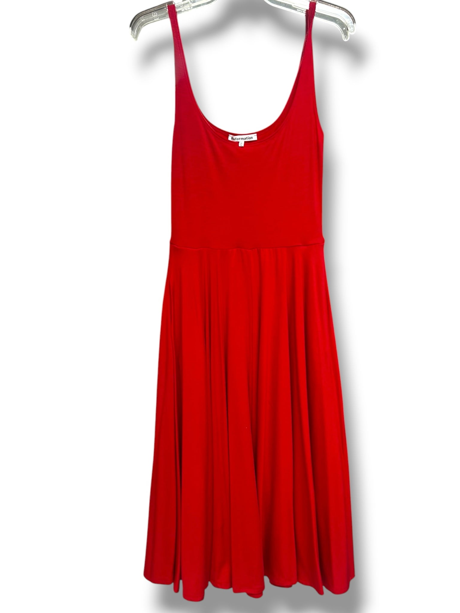 REFORMATION ROU SLEEVELESS KNIT MIDI RED TANK DRESS SIZE MEDIUM