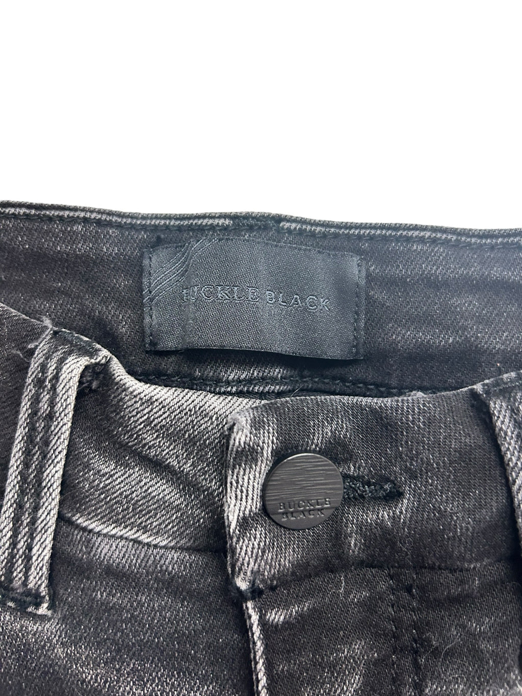 BUCKLE BLACK FIT 53 STRETCH FLARE BLACK WASH JEANS SIZE 24 X 32