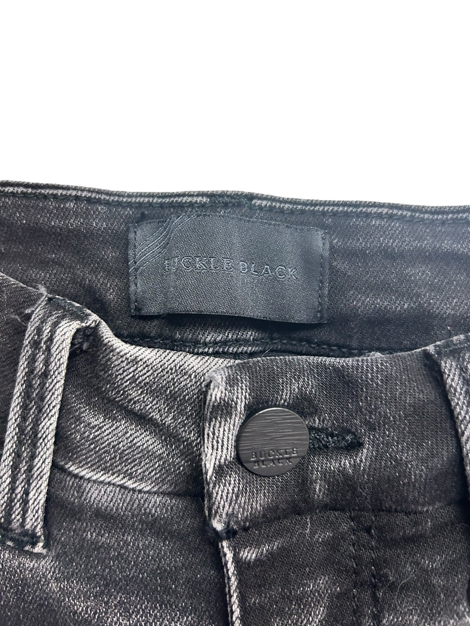 BUCKLE BLACK FIT 53 STRETCH FLARE BLACK WASH JEANS SIZE 24 X 32