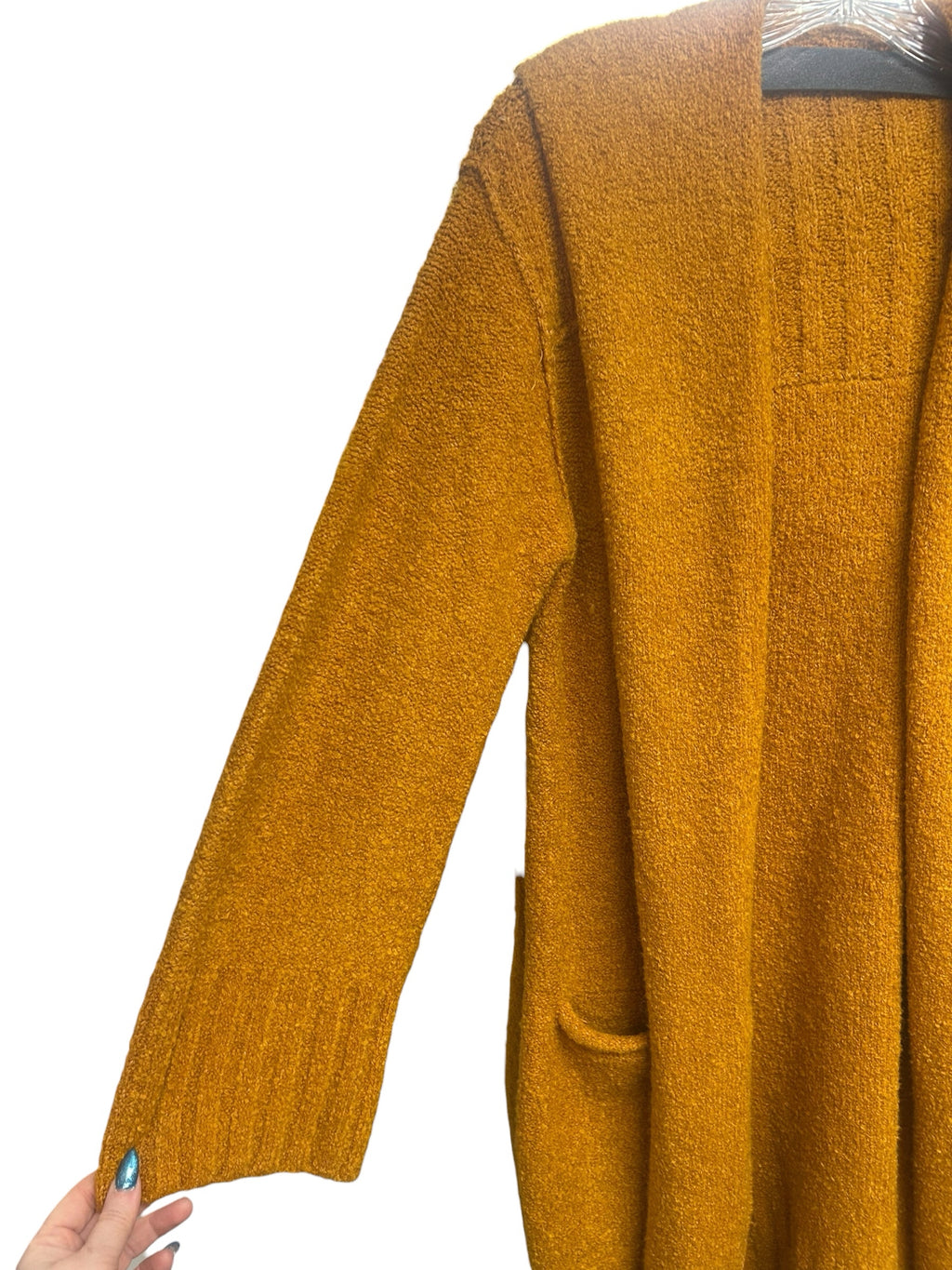 NWT FREE PEOPLE SNOW ANGEL DUSTER CARDI GOLDENROD HOODED SIZE SMALL