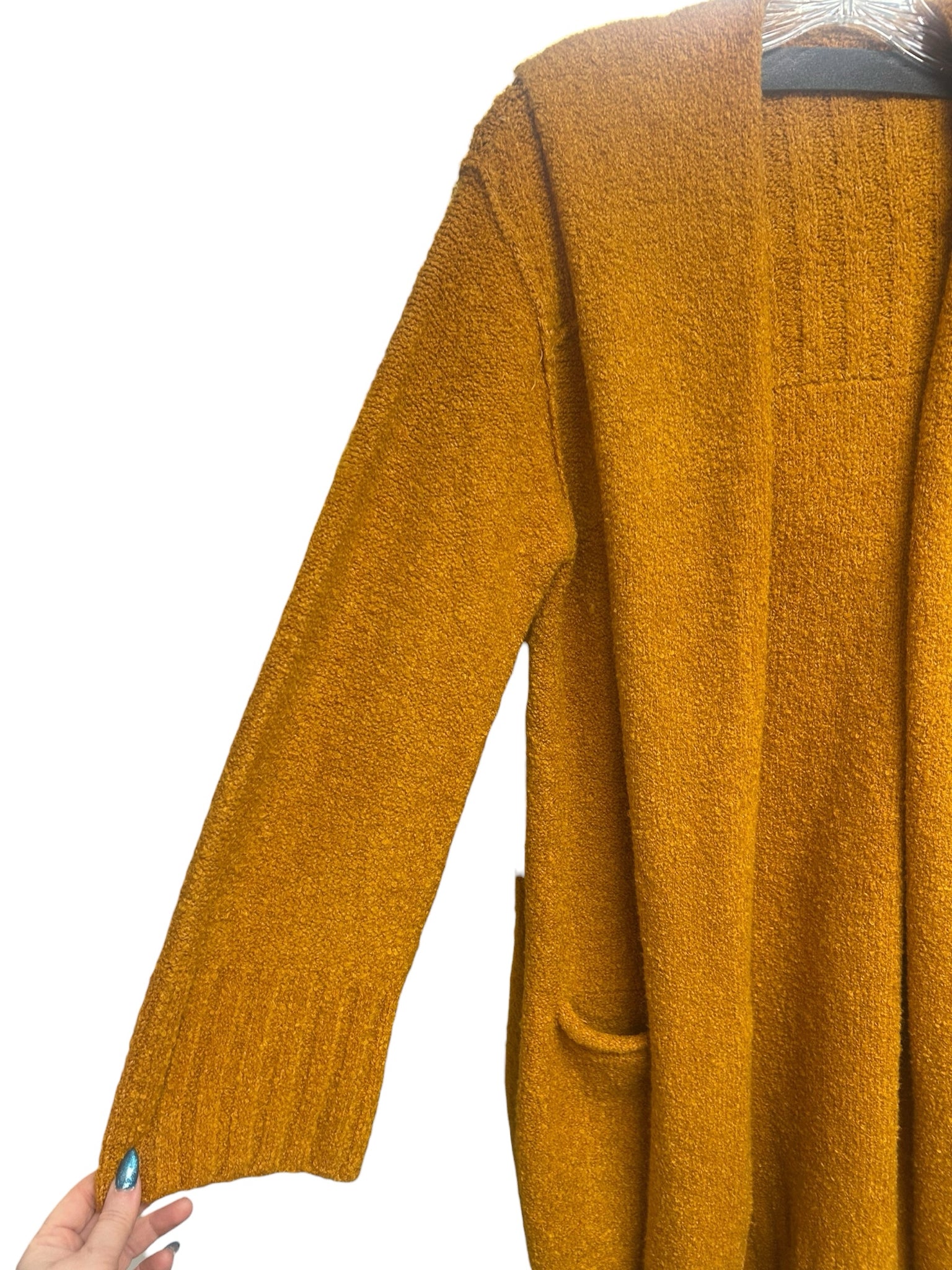 NWT FREE PEOPLE SNOW ANGEL DUSTER CARDI GOLDENROD HOODED SIZE SMALL