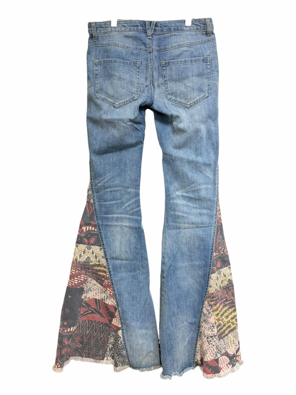 FREE PEOPLE BALI PATCHWORK LOW RISE  BELL BOTTOM JEANS SIZE 25