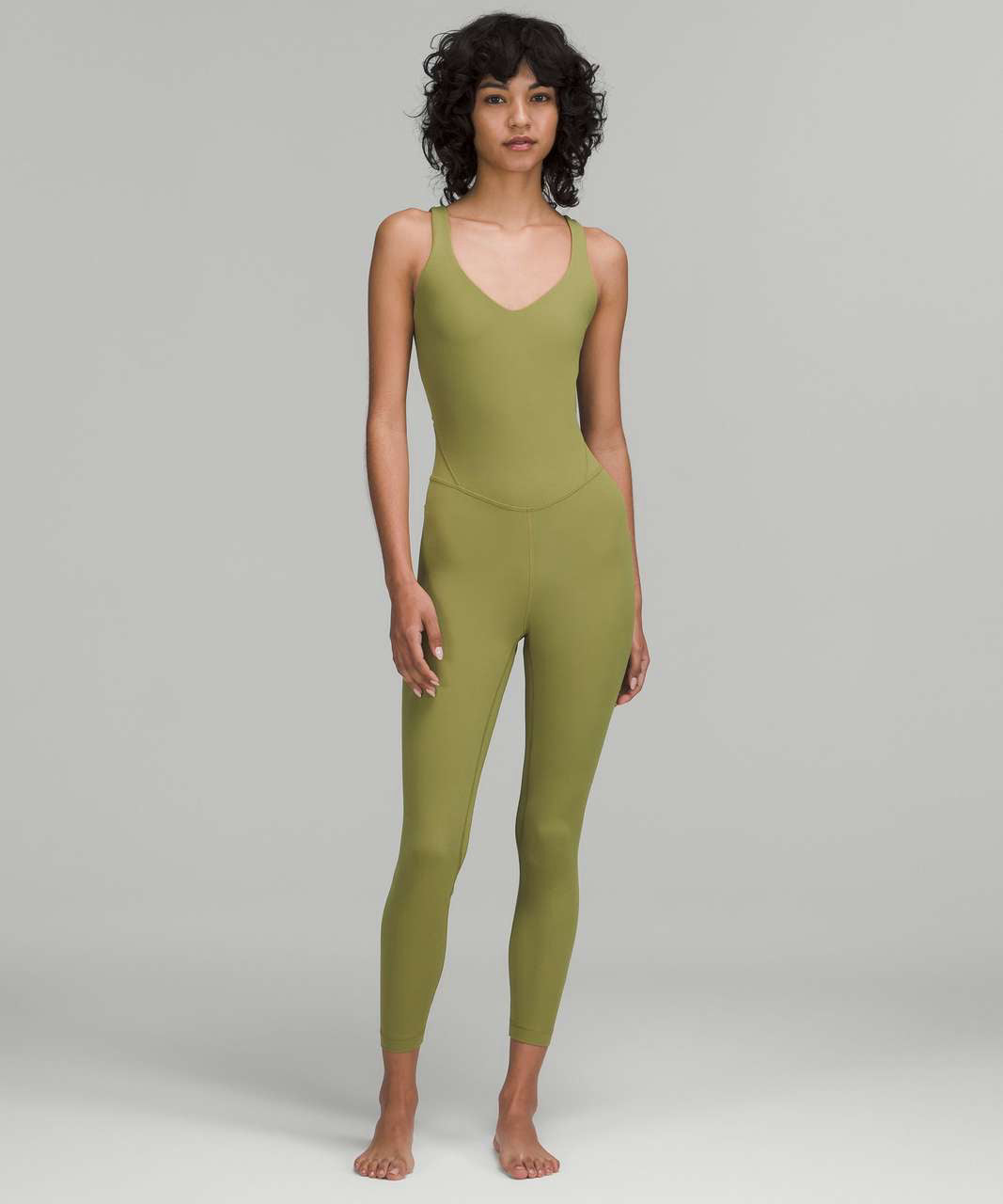 LULULEMON ALIGN BODYSUIT 25" BRONZE GREEN SIZE 6