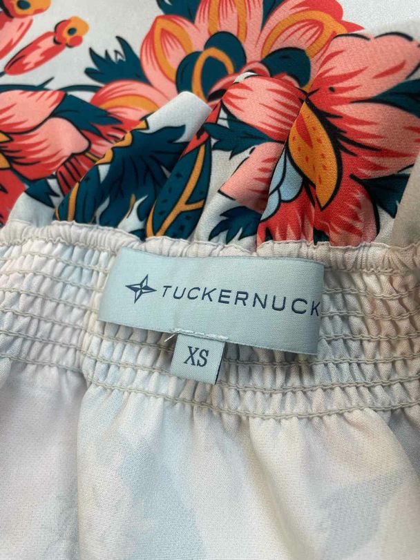 TUCKERNUCK FLORAL RUFFLE NECK TOP XS