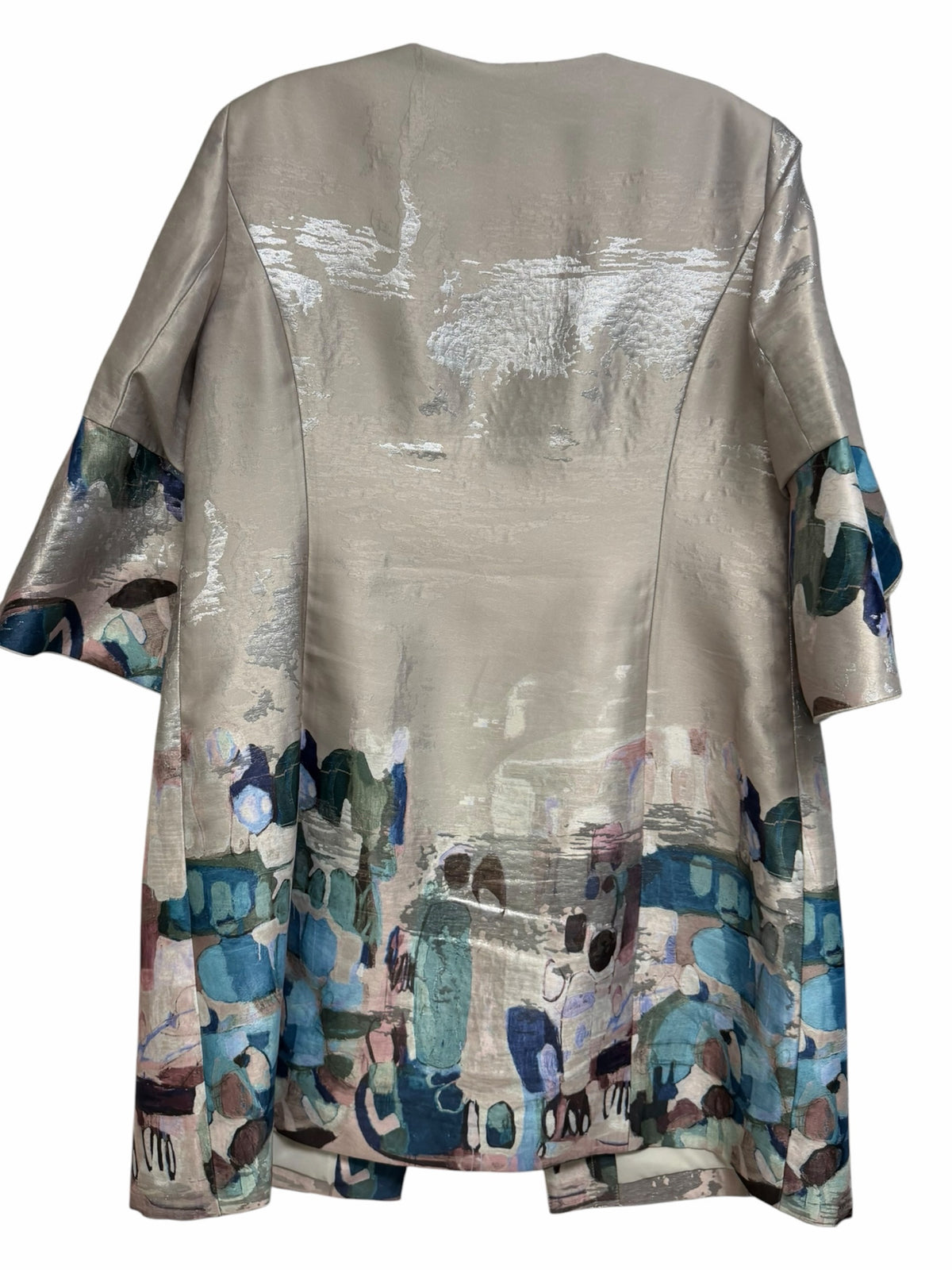 DONCASTER DRESS COAT METALLIC ABSTRACT WATERCOLOR PRINT SIZE 16