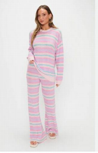 NWT SHOW ME YOUR MUMU FEEL GOOD COTTON CANDY STRIPED 2 PIECE SET SIZE MEDIUM