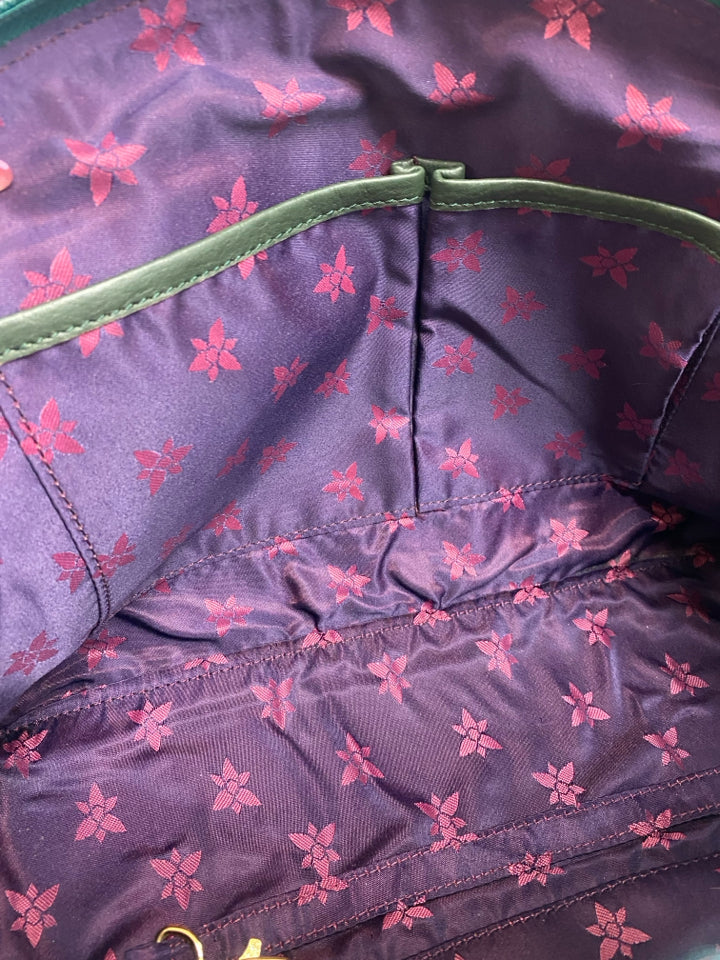 ANUSCHKA NWT ZIP AROUND DOME SATCHEL TOOLED BUTTERFLY EMERALD