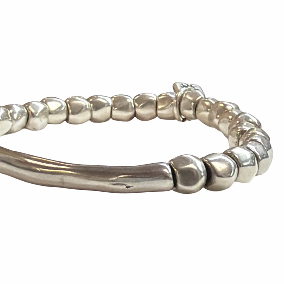 UNO DE 50 JOURNEY BAR STRETCH BRACELET W/ SIGNATURE CHARM