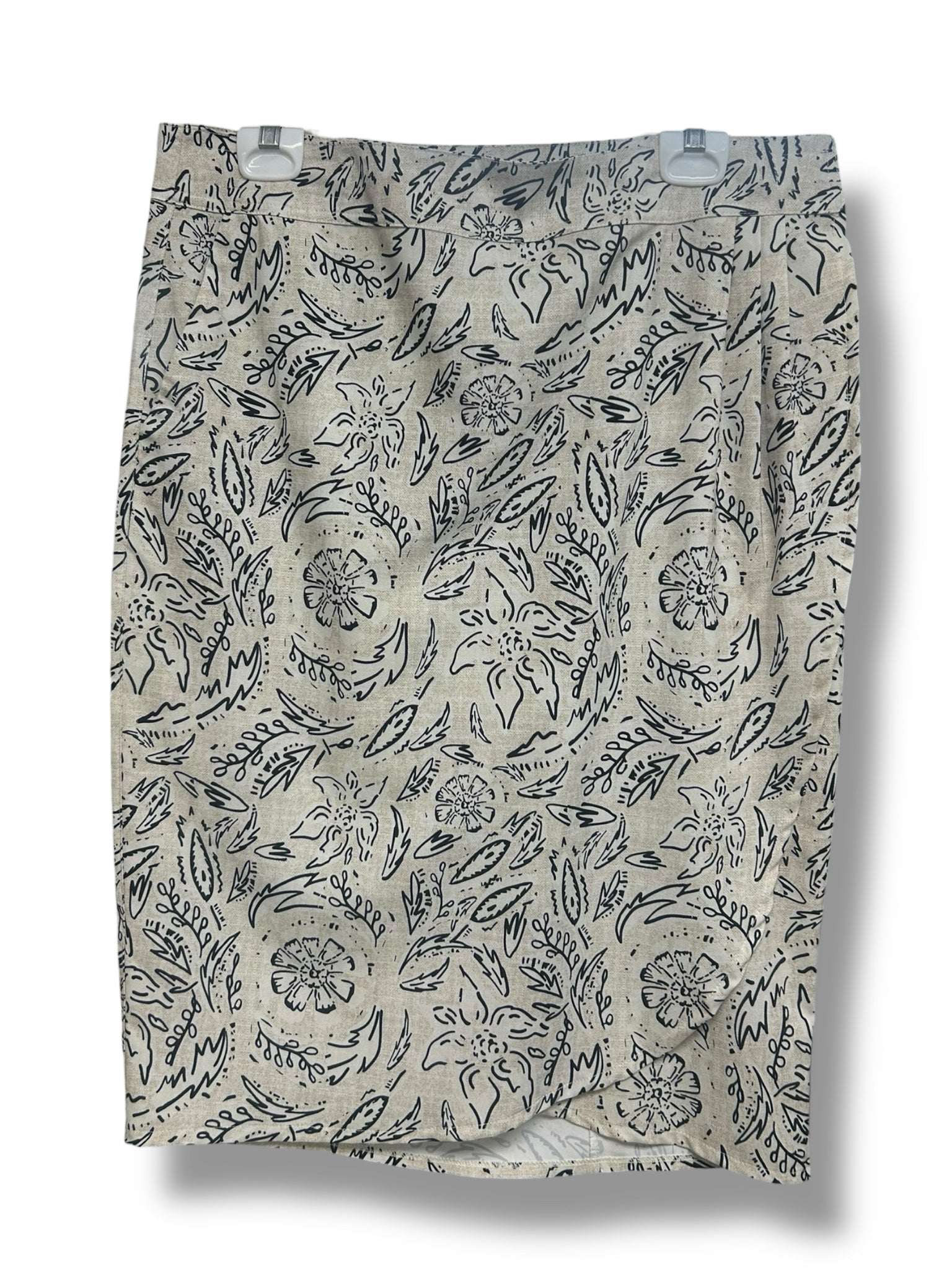 RIPSKIRT HAWAII WRAP SKIRT FLORAL RUSTICA BEIGE BLACK SIZE LARGE