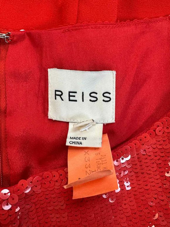 REISS CARA SEQUIN RED MINI RED DRESS SIZE 2