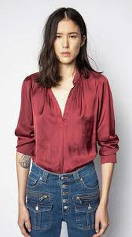 ZADIG & VOLTAIRE TINK SATIN BLOUSE SIZE: M