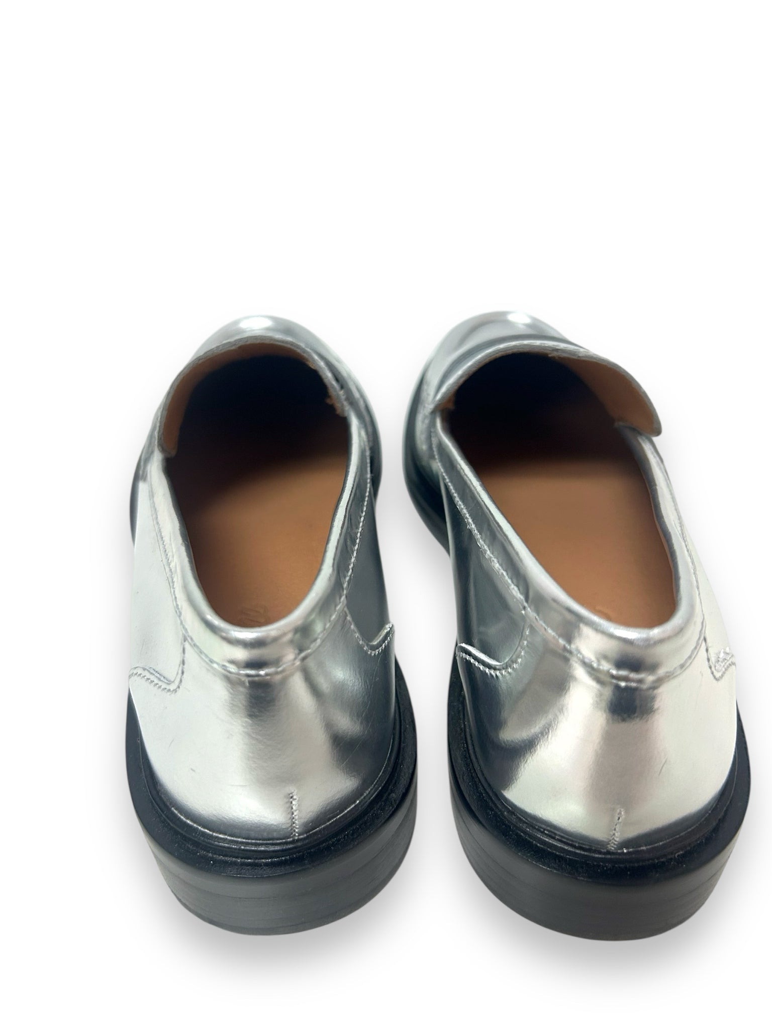 MADEWELL VERNON METALLIC SILVER LOAFERS SIZE 9