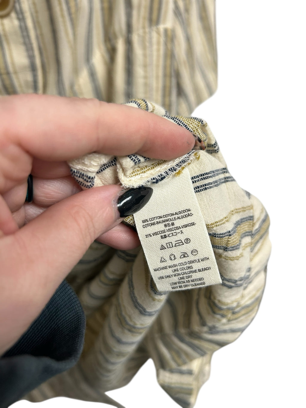 FREE PEOPLE NWT SWEET MELODY TRENCH LONG STRIPE DOUBLE BREASTED SIZE M