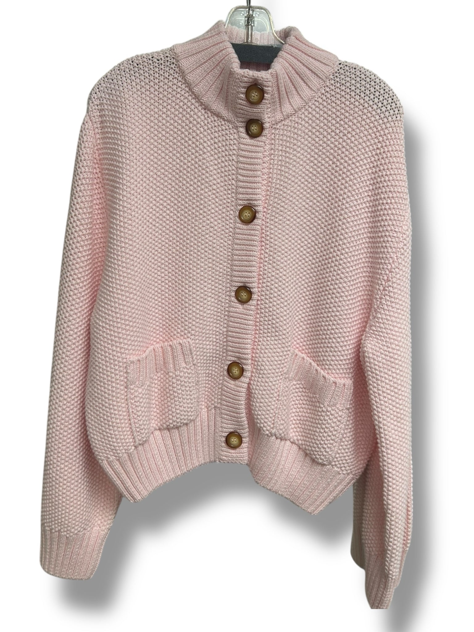 ALICE WALK THE COTTON CHUNKY KNIT SWEATER IN BLUSH PINK SIZE LARGE