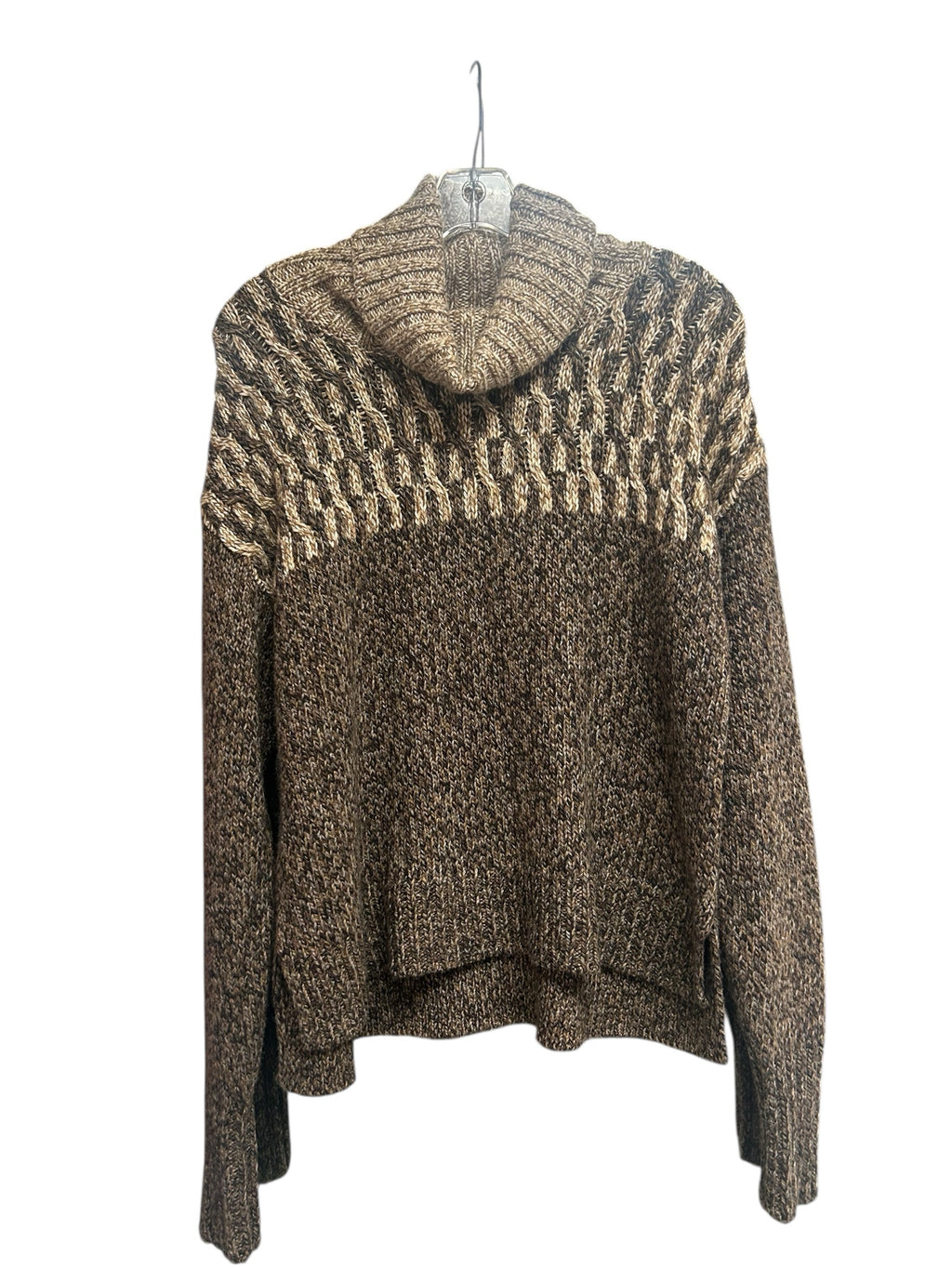 VERONICA BEARD BIA BROWN MULTI TURTLENECK SWEATER SIZE MEDIUM