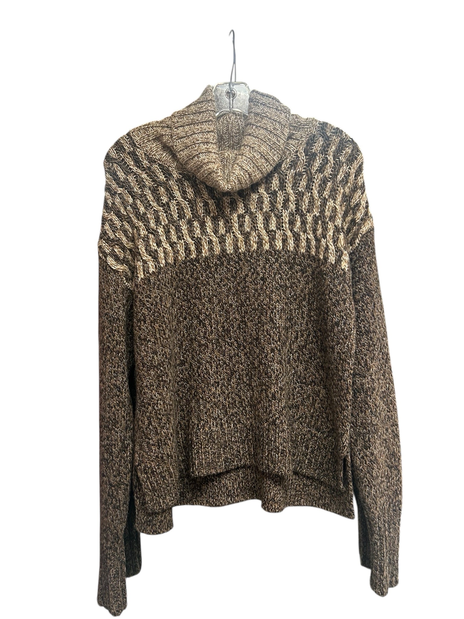 VERONICA BEARD BIA BROWN MULTI TURTLENECK SWEATER SIZE MEDIUM