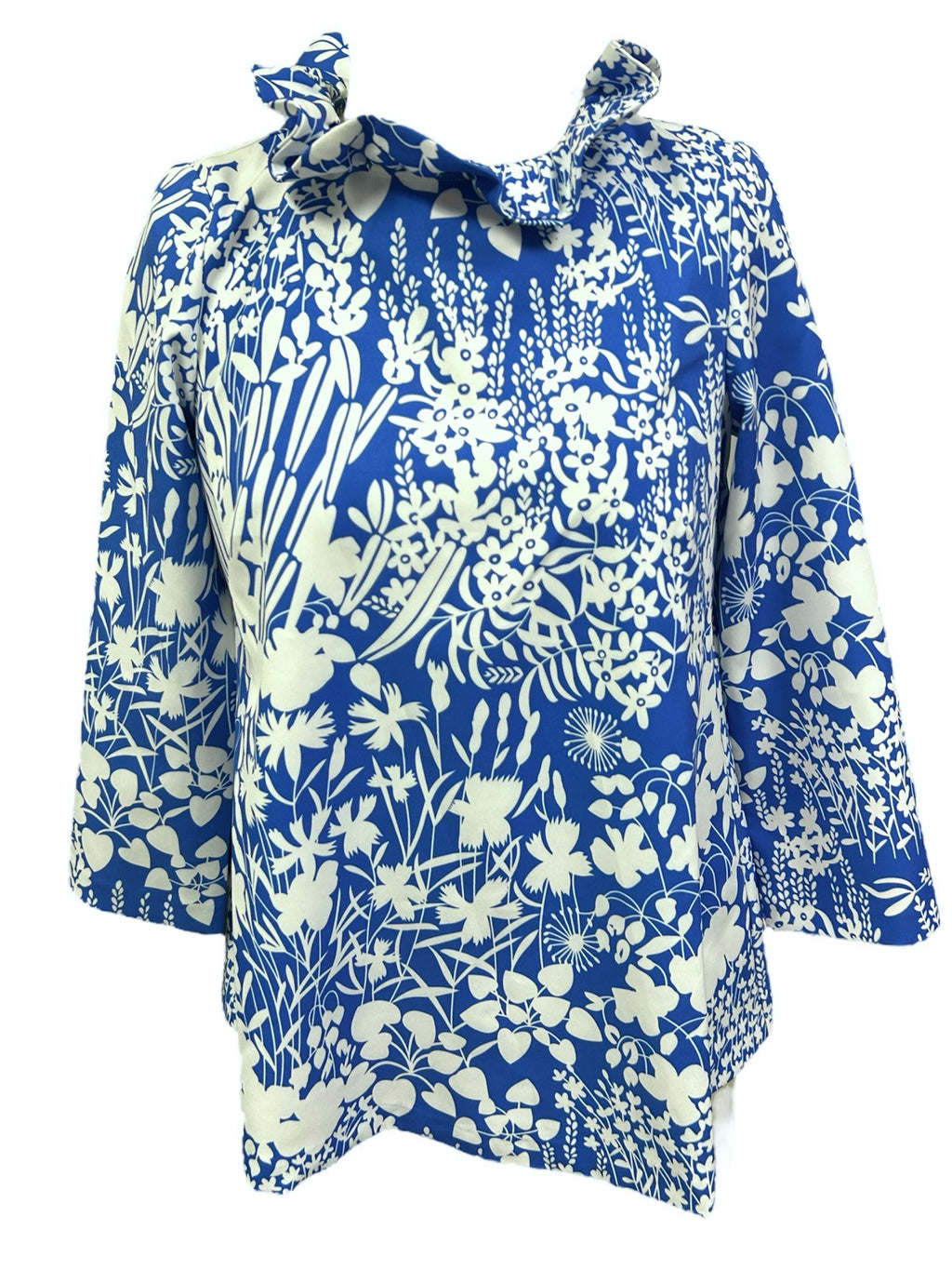 NEW! TUCKERNUCK BLUE WILDFLOWER FAYE RUFFLED BLOUSE SIZE XS