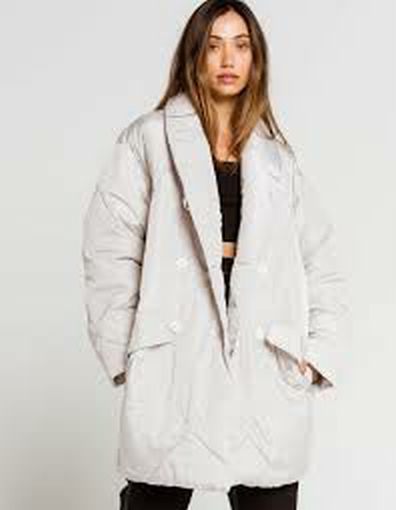 FREE PEOPLE ELLA PUFFER JACKET IN MINERAL DUST SIZE: L