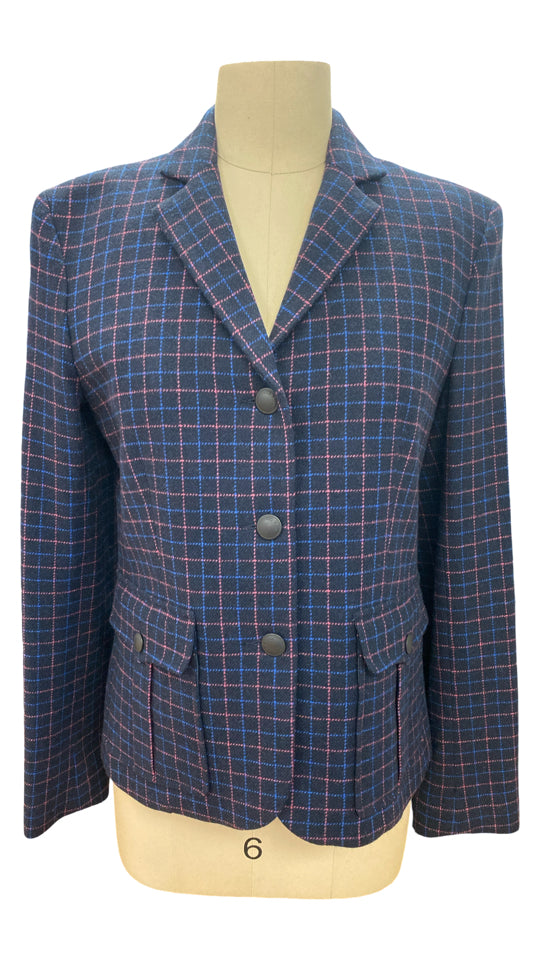 RAG & BONE NANCY WOOL BLEND CHECK BLAZER SIZE 6