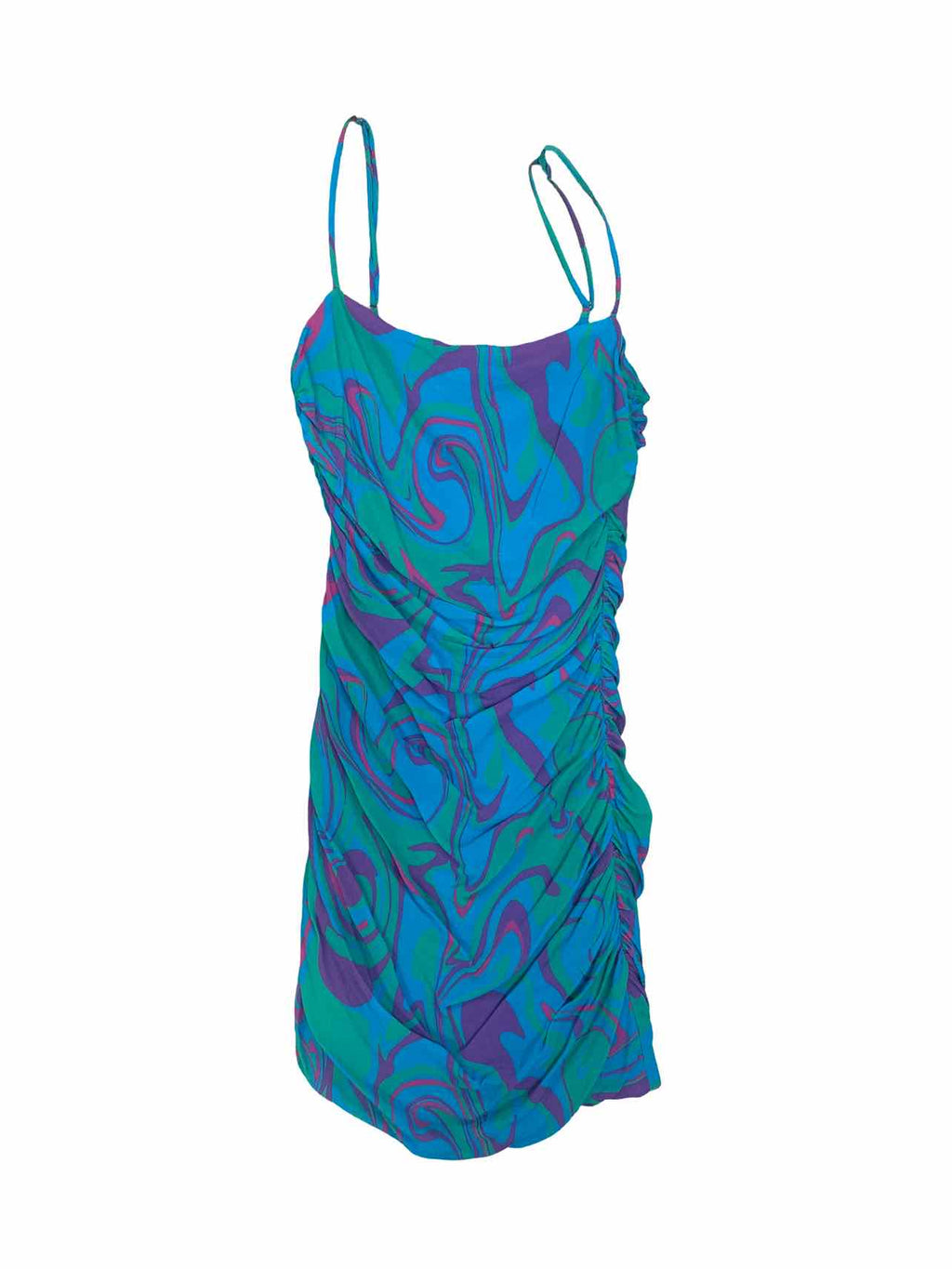 WE WORE WHAT RONNIE DRAPED VISCOSE MINI DRESS SIZE: S