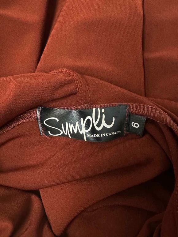 SYMPLI WIDE CUFF RAGLAN HOODED RUST TOP SIZE 6