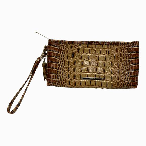 BRAHMIN TOASTED MELBOURNE KAYLA WRISTLET ALMOND CLUTCH