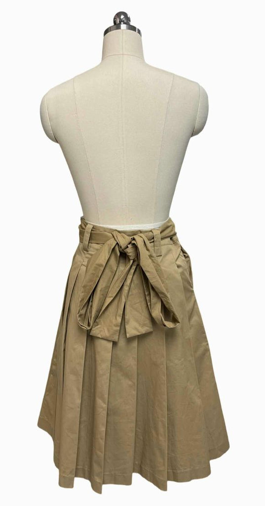 ENGLISH FACTORY NWT! BRITISH KHAKI PLEATED MIDI SKIRT POCKETS SIZE XS