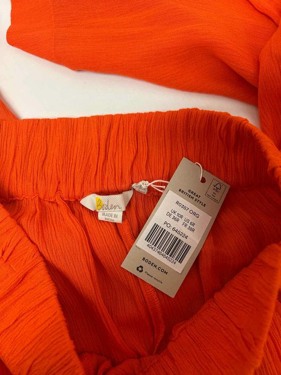 BODEN CRINKLE WIDE LEG TROUSER IN FIREWORK SIZE: 6