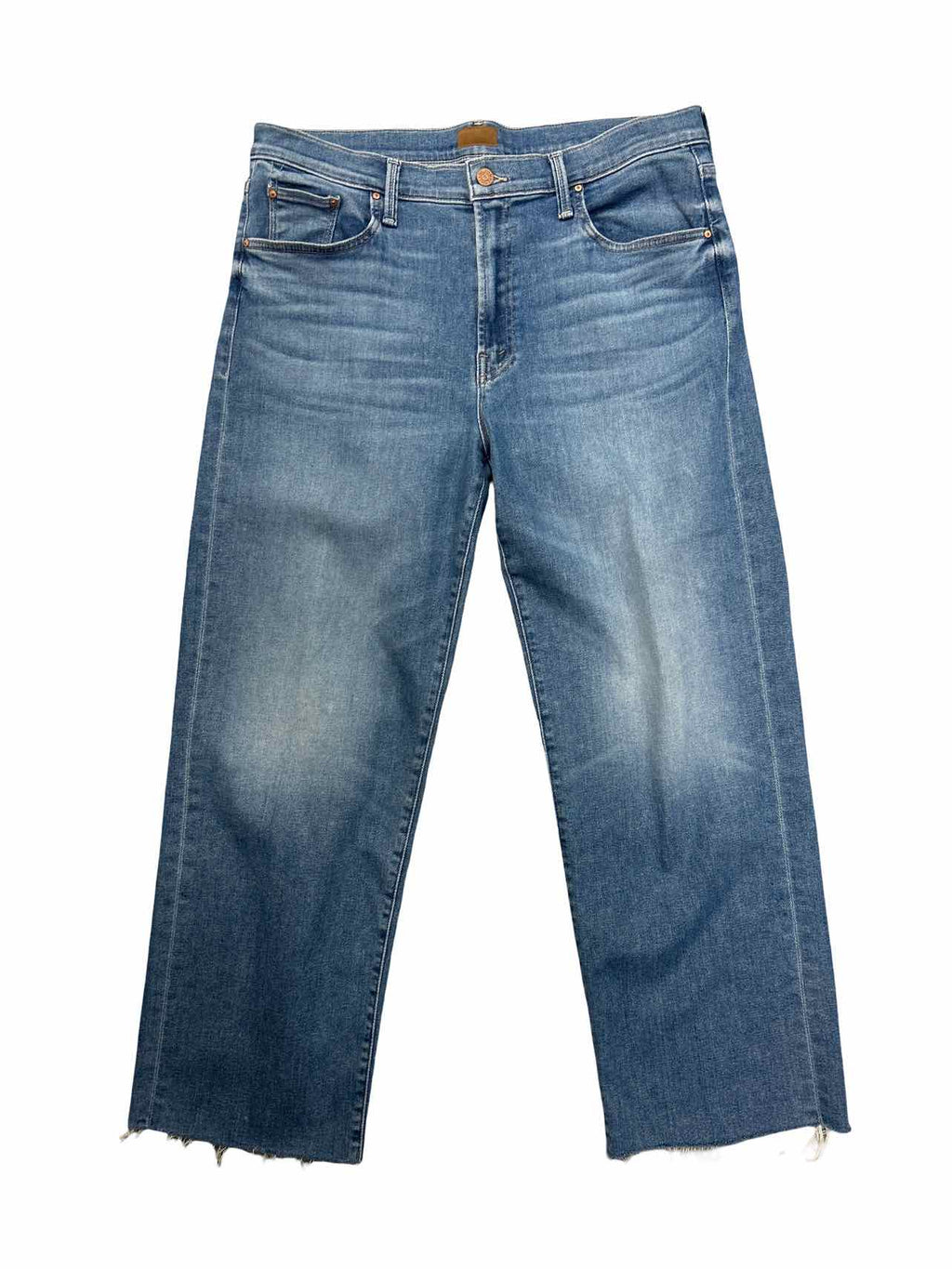 MOTHER THE MID RISE RAMBLER ZIP ANKLE FRAY SIZE: 34
