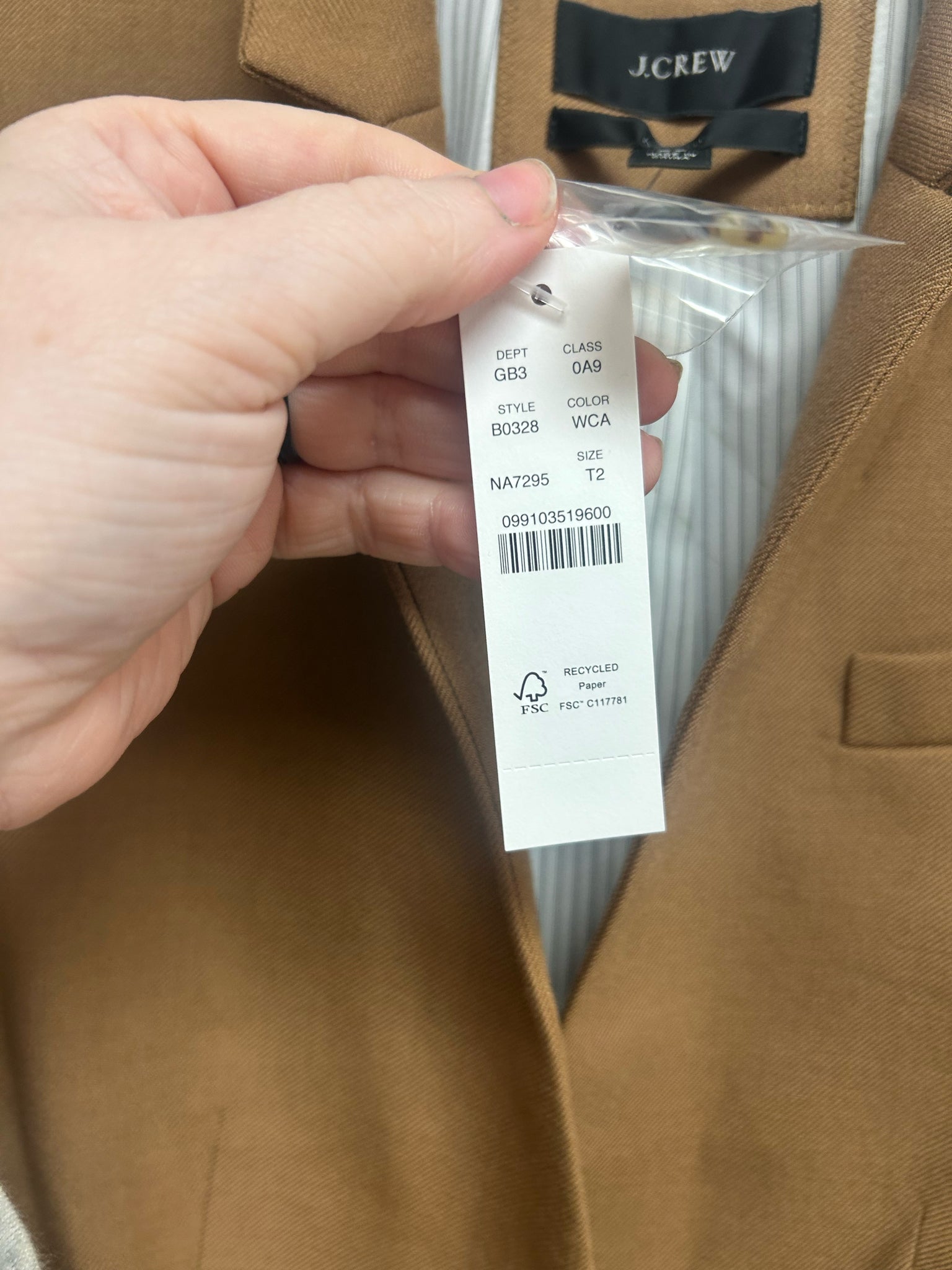 NWT J.CREW REGENT WOOL BLEND CAMEL COLOR BLAZER SIZE 2 TALL