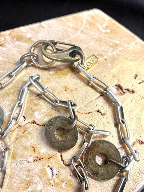 DEBE DOHRER JEWELRY BRITISH WEST AFRICAN COIN NECKLACE
