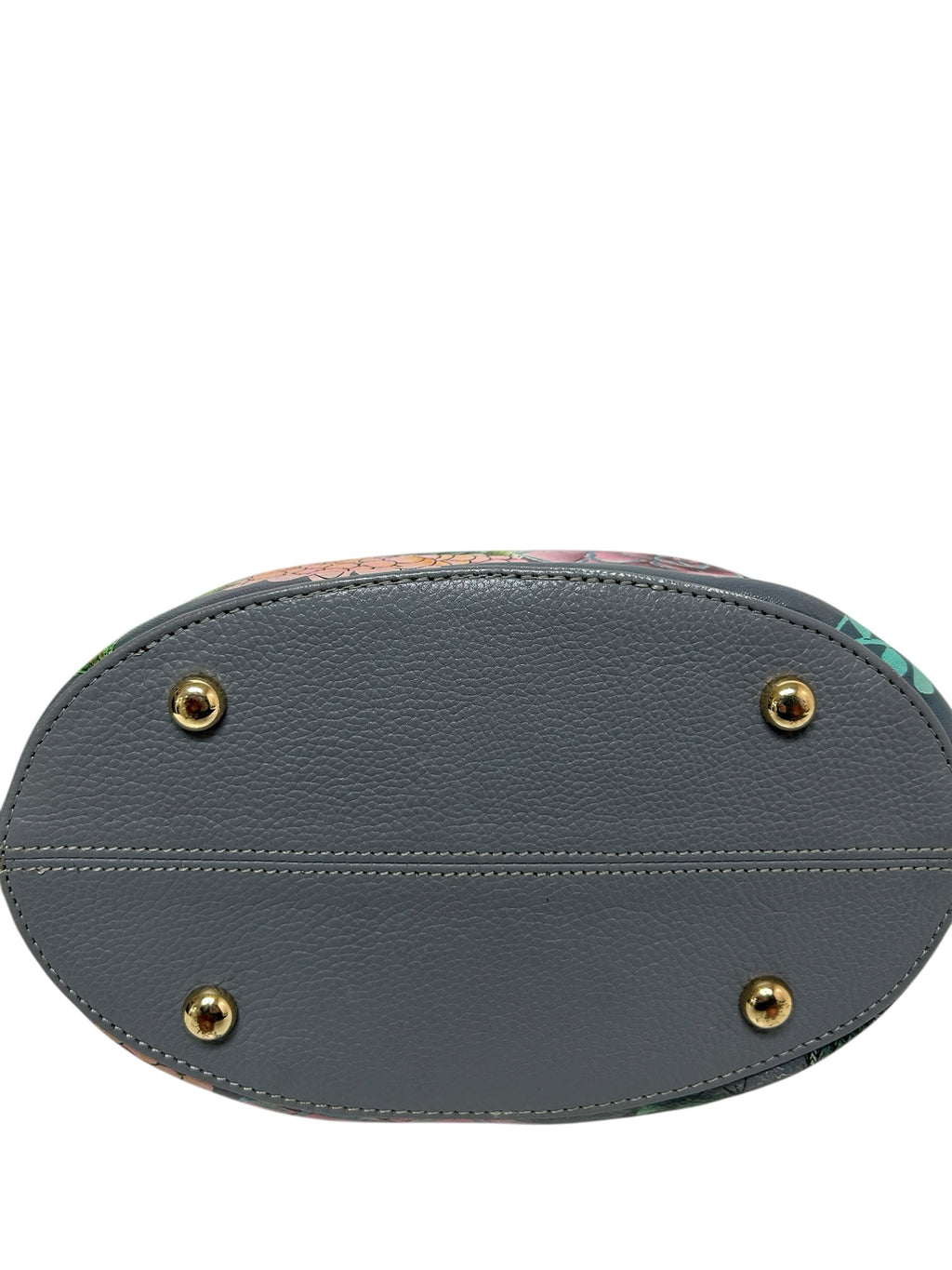 ANUSCHKA HAND PAINTED DESERT GARDEN CROSSBODY GRAY LEATHER