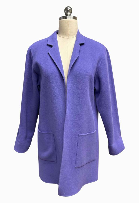 EILEEN FISHER WOOL CASHMERE BLEND OPEN FRONT PURPLE JACKET SIZE S WEARHOUSE CONSIGNMENT