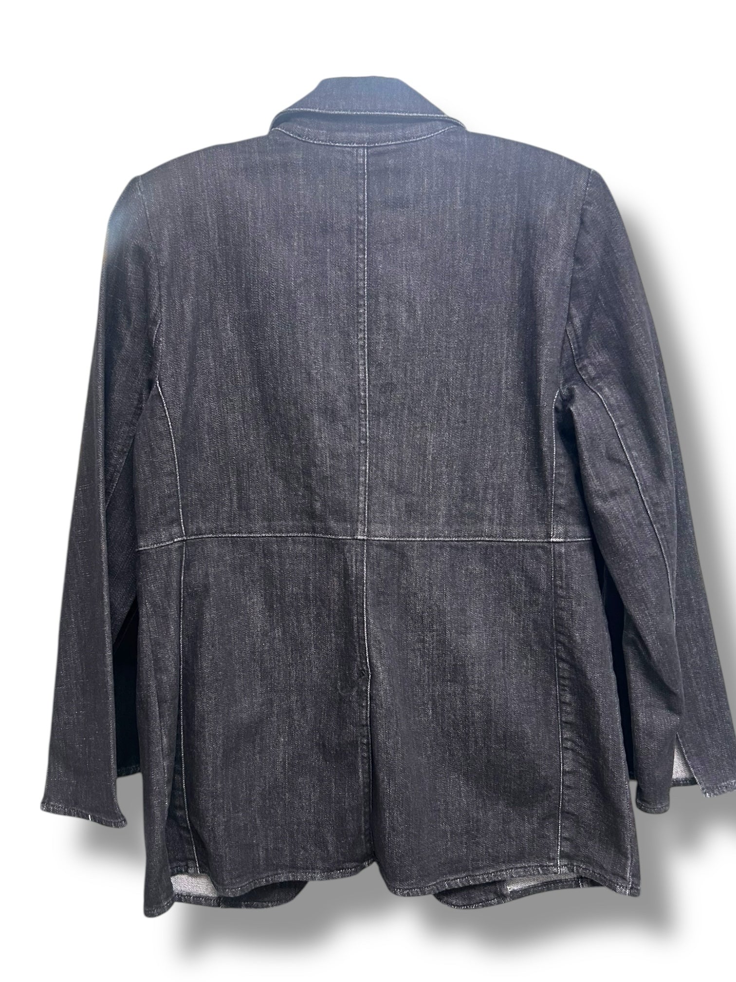 NWT CHICO'S BLACK STRETCH DENIM SINGLE BUTTON BLAZER SIZE 0 US SMALL