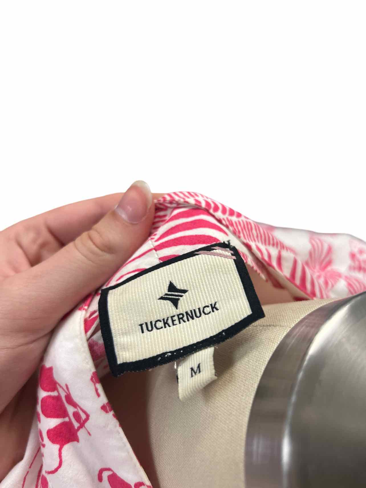 TUCKERNUCK PINK COQUILLES MARSEILLE CAFTAN BEACH DRESS SIZE: M