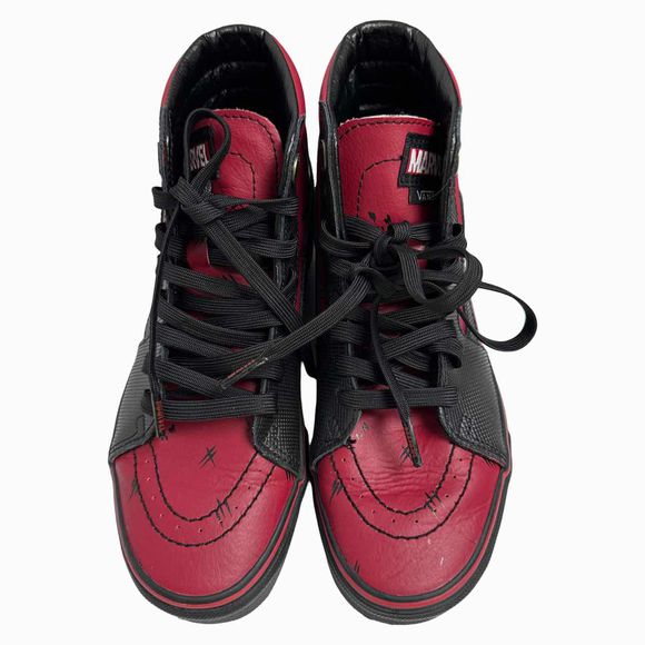 VANS SKT8 MARVEL DEADPOOL RED HIGH TOP SHOES SIZE 7.5