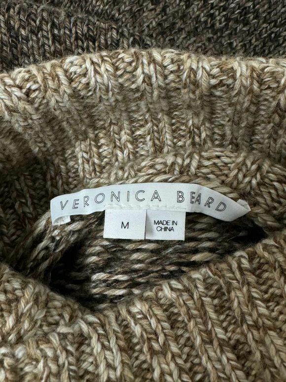 VERONICA BEARD BIA BROWN MULTI TURTLENECK BROWNS SWEATER SIZE M