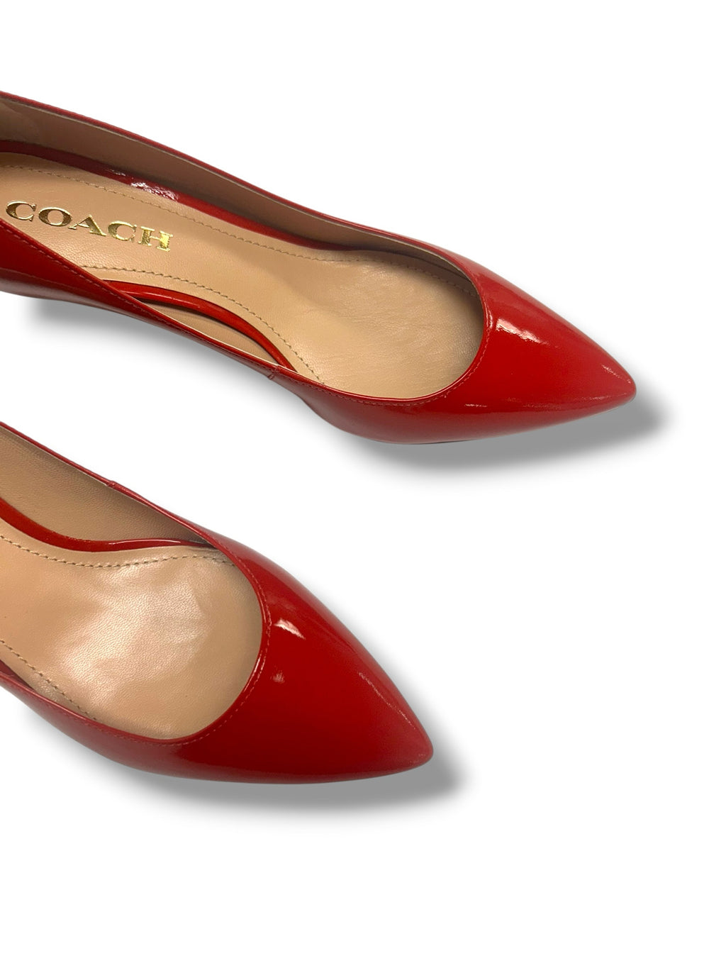 NIB COACH SLOANE PATENT LEATHER KITTEN HEEL SPORTS RED SIZE 8