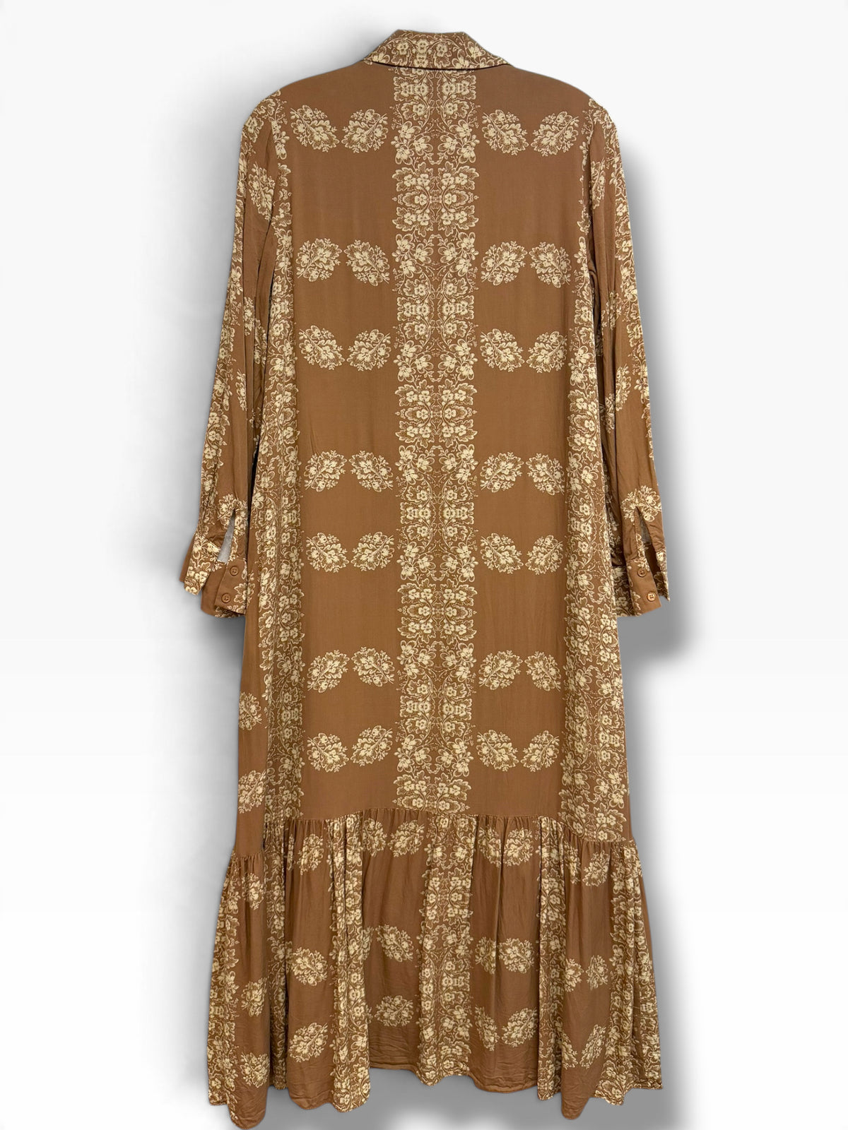 TUCKERNUCK HYACINTH HOUSE BROWN MILLER MAXI SHIRT DRESS SIZE SMALL