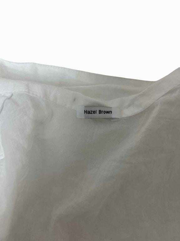 HAZEL BROWN 100% COTTON CAP SLEEVE BLOUSE GARMENTORY SIZE: 2